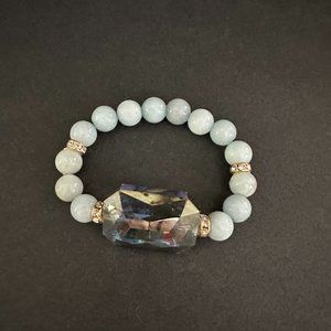 Divine Treasures Light Aquamarine-JADE Smooth Round 10mm AAA quality stone